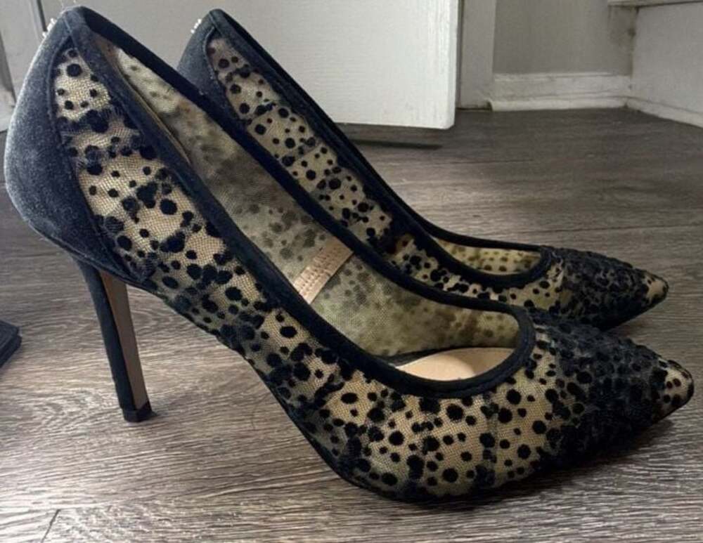 Sam Edelman Hazel Women’s 7.5 Black Polka Dot Lace Pointed Toe Pumps